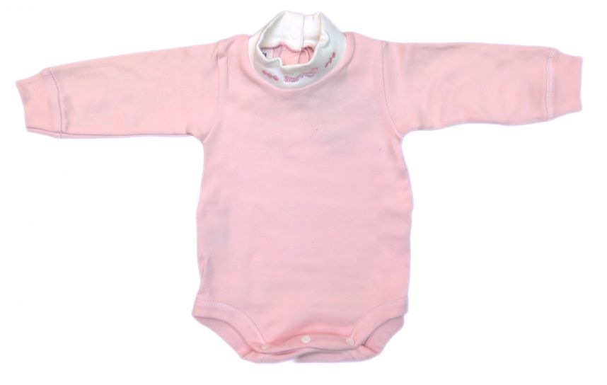 Body Manga Larga Media Polera Cuello Bordado