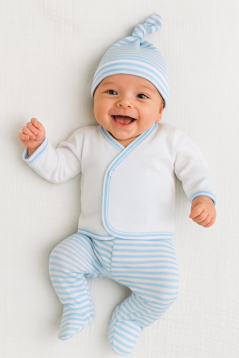 Ajuar 3 Piezas Medio Osito Con Pie Batita Gorro