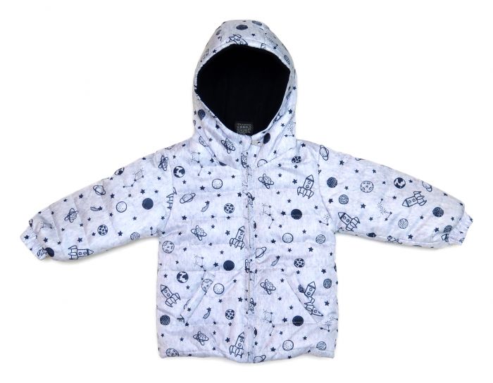 Campera De Abrigo Estampada Planetas Con Polar Interior