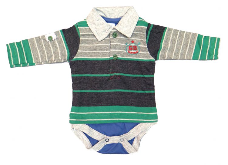 Body Manga Larga Rayado Cuello Chomba