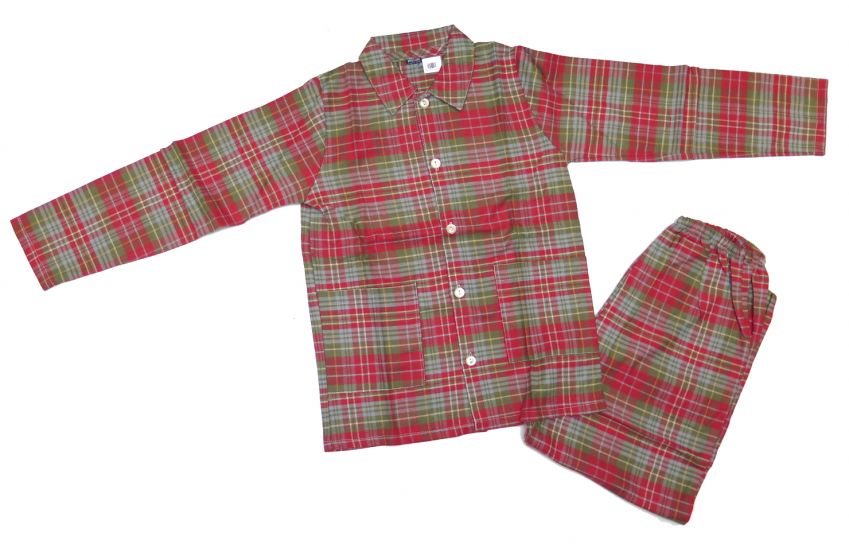 Willow Pijama Viyela M/ Largo con  Boton Escoces