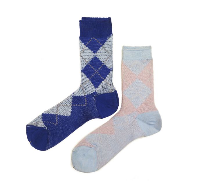 Media Zoquete De Cashmilon Rombo Combinado