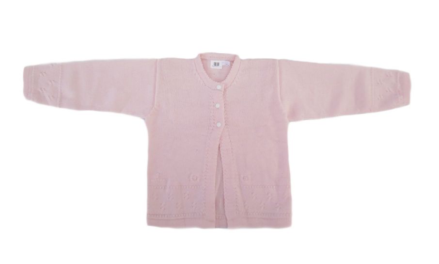 Saquito  Cashmilon Tejido Botones Forrados y Borde Trabajado