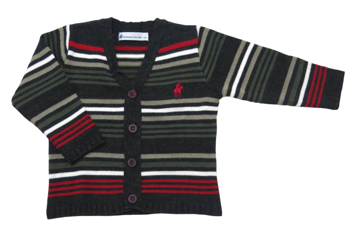 Cardigan Saco Tejido Rayado con Botones