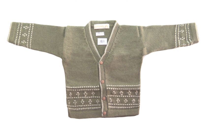 Saquito de Cashmilon Lisos Escote en V combinados 2 colores