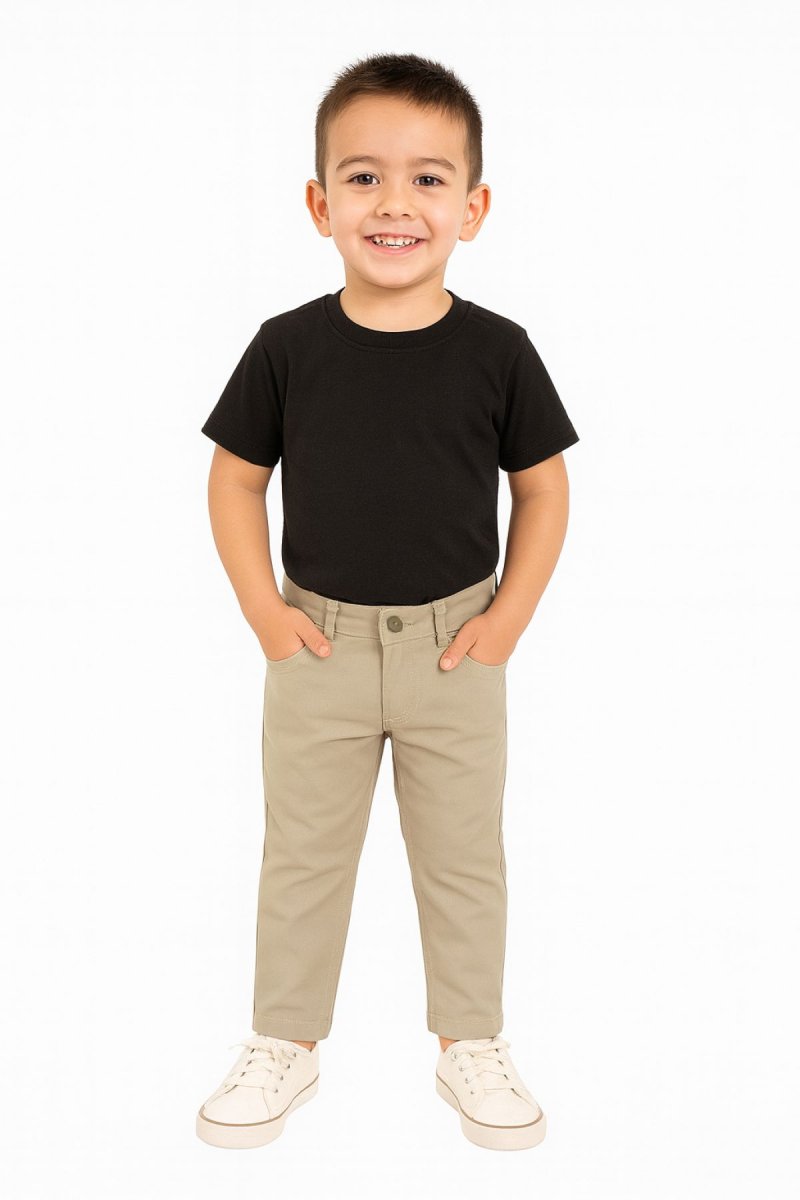 Pantalon de Gabardina Con Cintura Regulable