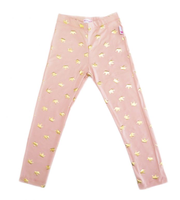 Calza Estampada Con Coronas Doradas