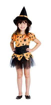 Disfraz Halloween Brujita Fluo Con Sombrero