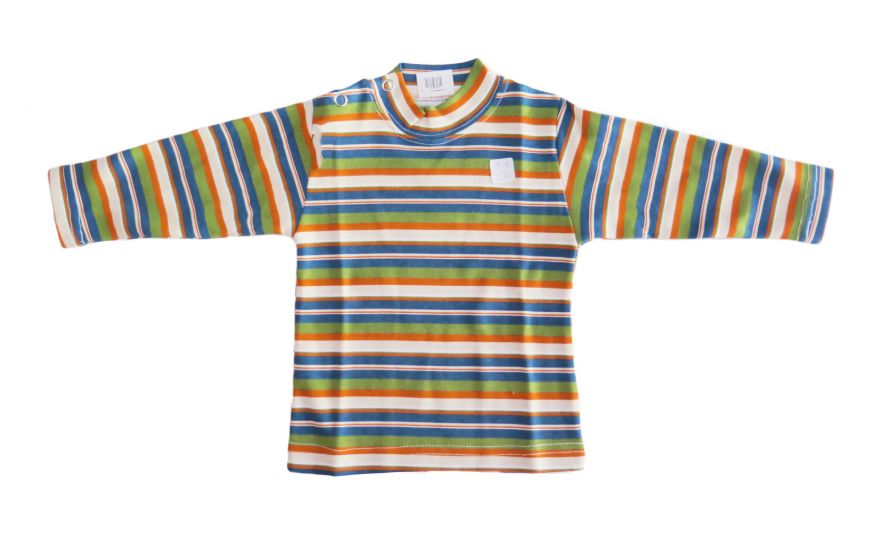 Remera Manga Larga Rayada con broche Varon