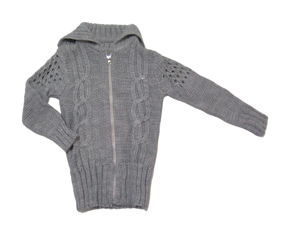 Saco Tejido de lana con lurex y cierre con ochos y calado