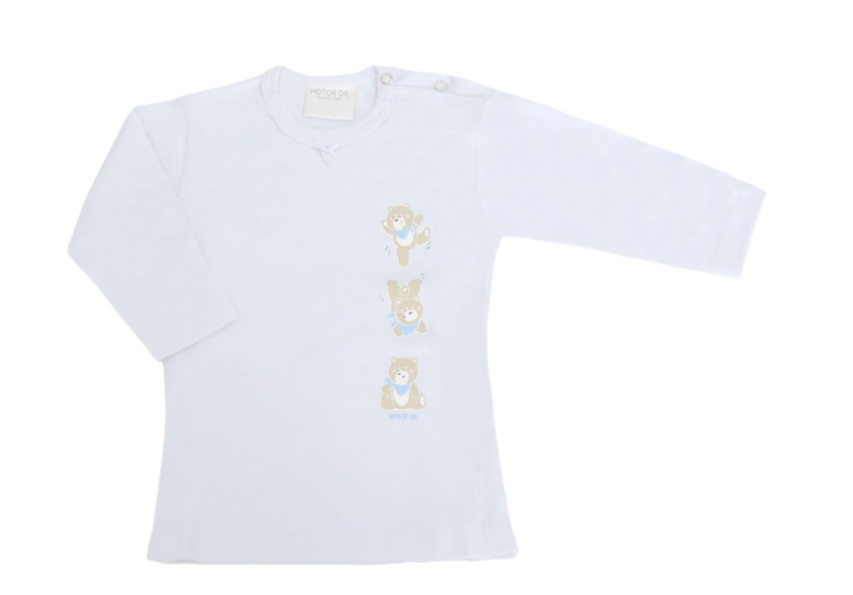 Remera Manga Larga con broche en el cuello estampado osito