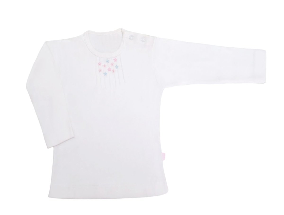 Remera manga larga de algodón bordada