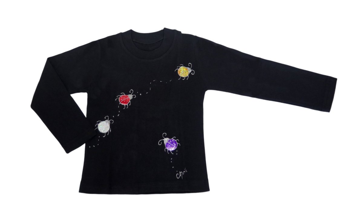 Remera Manga Larga Mariquita lentejuelas