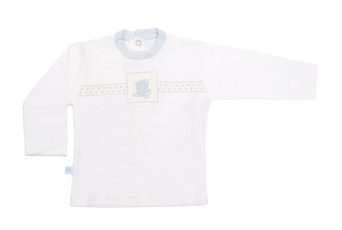 Remera Manga Larga franja estampada Osito