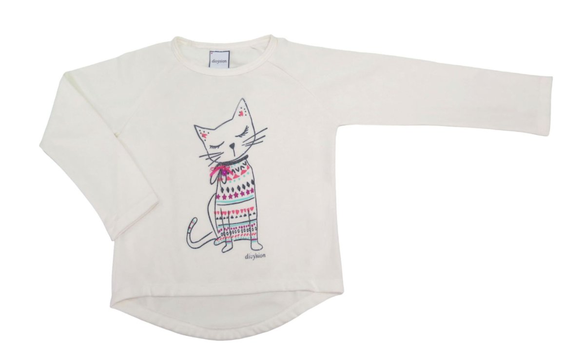 Remera Manga Larga Termica  con Estampa Gatito