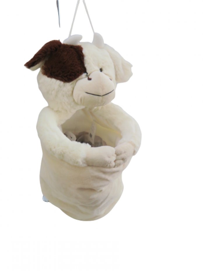 Bolsa Guarda Juguetes de Peluche Con Muñeco Vaca