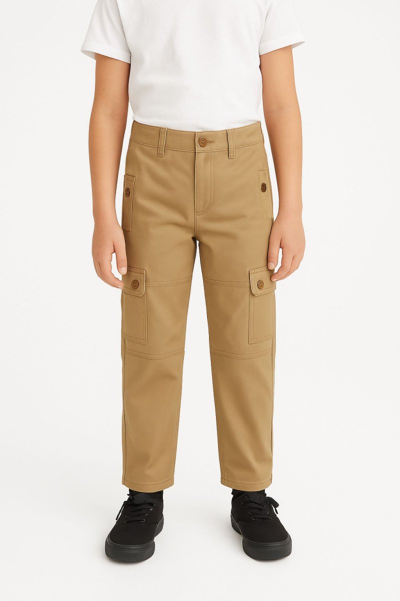 Pantalon Gabardina Cargo con Bolsillos