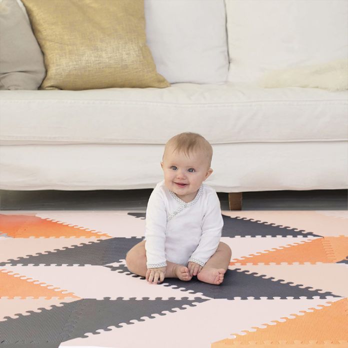 Piso Baldosas De Goma Eva Diseño Nordico Con Bordes - 127 x 157 cm