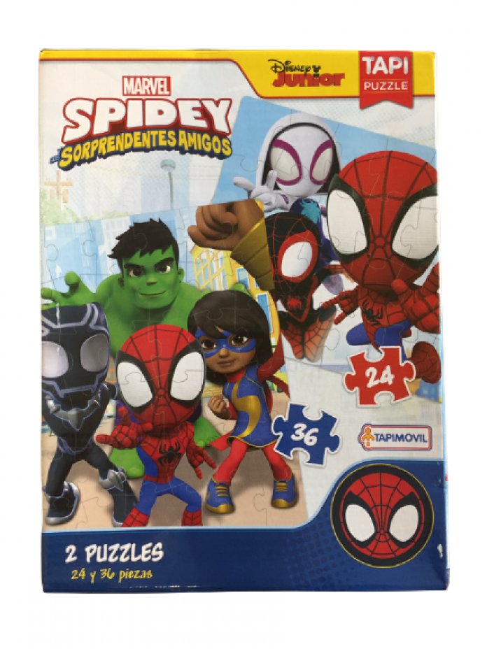 Puzzle Rompecabezas Marvel Spidey Y Sus Sorprendentes Amigos - Hombre Araña - 2 En 1: 24 y 36 Piezas