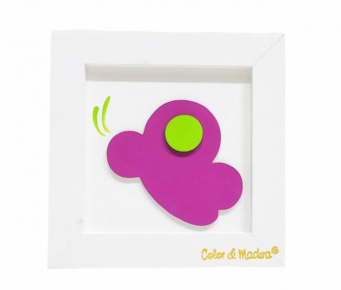 Cuadro de madera con mancha de pintura artistica