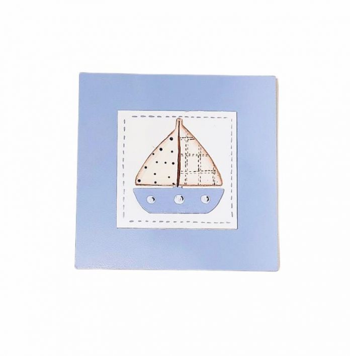 Cuadro Madera de Velero con marco