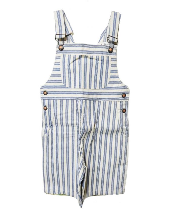 Jardinero de gabardina rayado corto