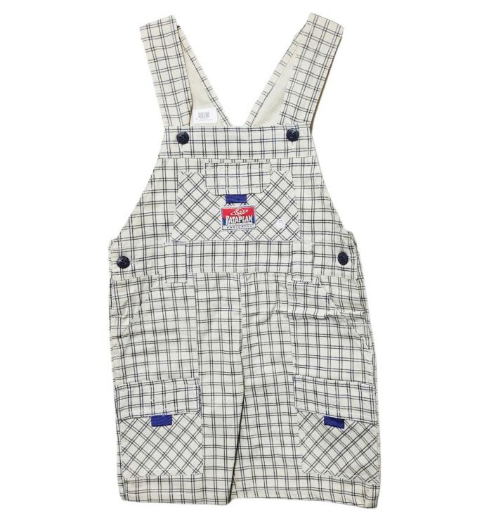 Jardinero corto a cuadros con bolsillos