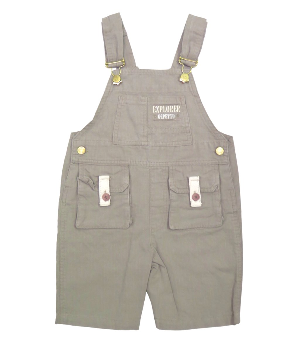 Jardinero de gabardina liso con bolsillos