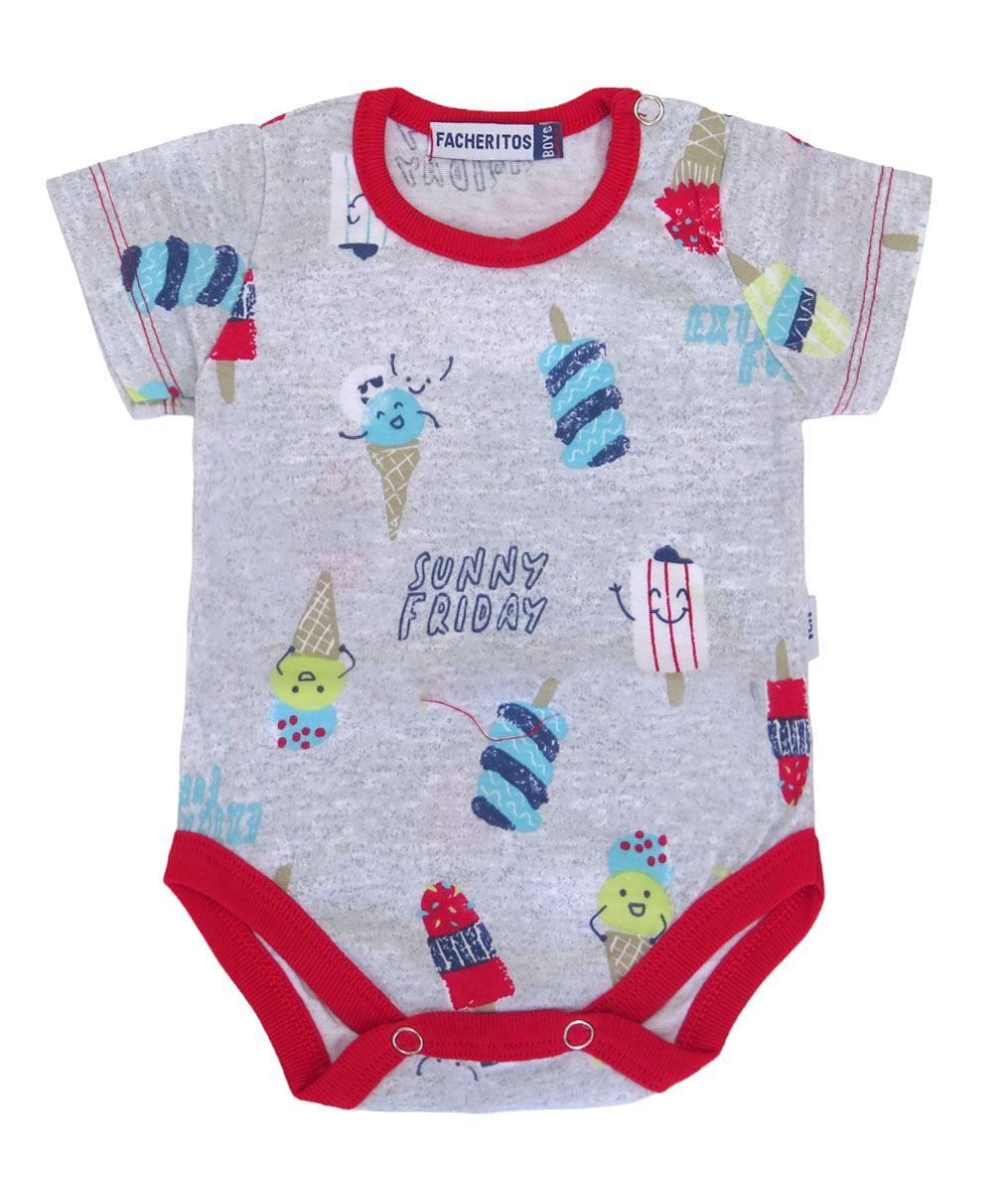 Body Manga Corta Estampado Helado