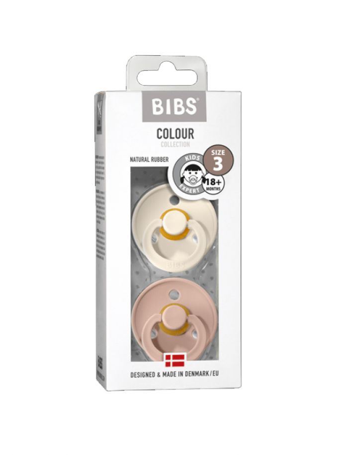 Chupete Bibs Colour Collection x 2 - Ivory / Blush - Tetina De Caucho Natural - Latex - 18+ Meses