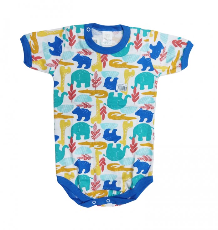 Body Manga Corta Estampado Animalitos