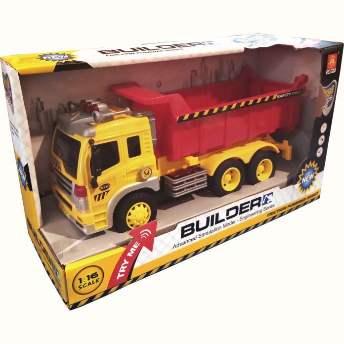 Camion Volcador A Friccion Con Luz Y Sonido - Builder - Escala 1:16