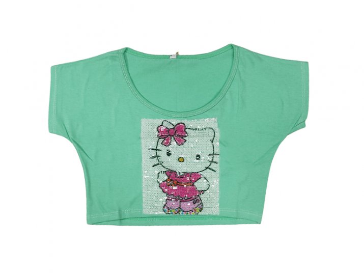 Pupera De Algodon  Manga Corta de Hello Kitty con Lentejuelas