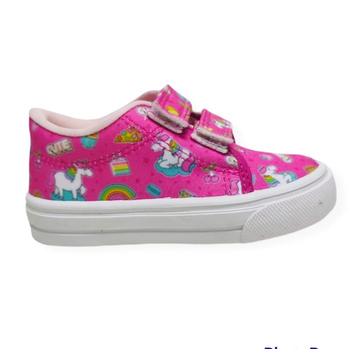 Zapatilla Velcro Unicornio Estampado Arco Iris