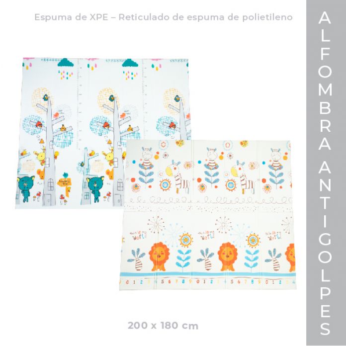 Alfombra Antigolpes Plegable Infantil Reversible 180Cm X 200Cm