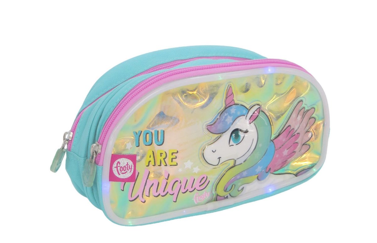 Cartuchera Unicornio - Lentejuelas Reversibles - Con Luz - Dos Cierres