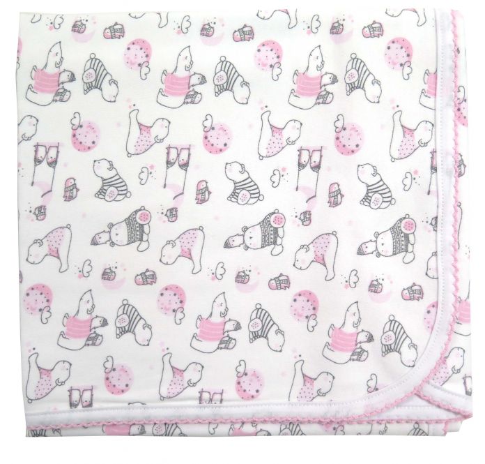 Manta de Algodon Doble Con Picot Estampada