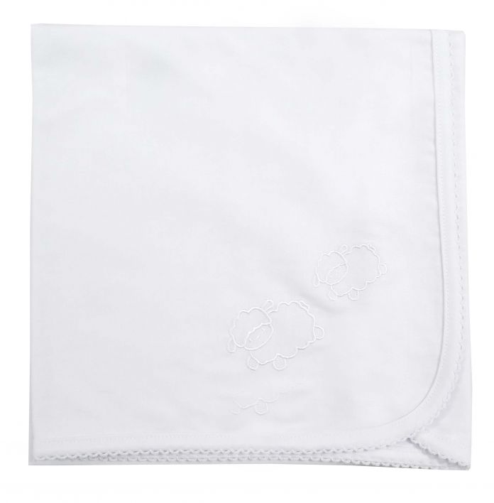 Manta de Algodon Lisa con Bordado