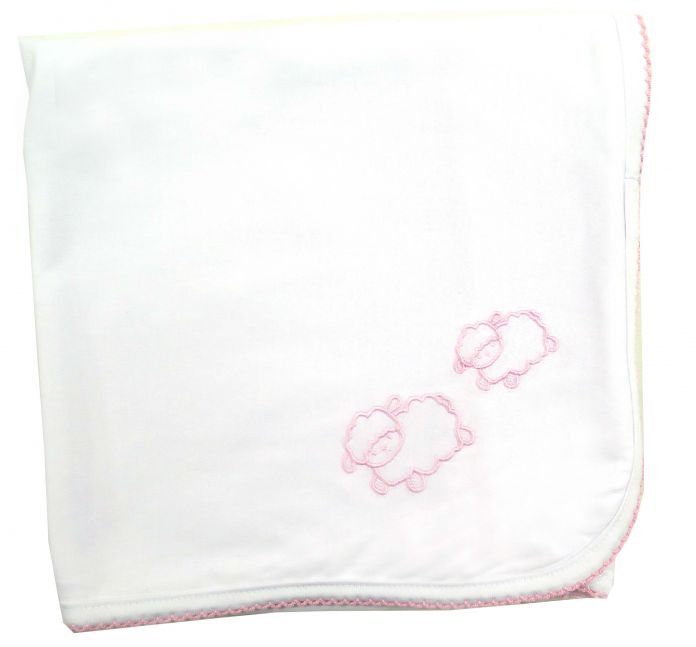 Manta de Algodon Lisa con Bordado