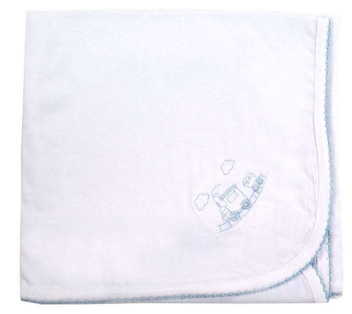 Manta de Algodon Lisa con Bordado