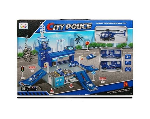 Estacion De Policias - City Police - 26 Piezas - Incluye 2 Autos 1 Helicoptero