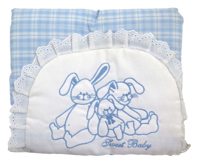 Cambiador cuadrille celeste con bordado