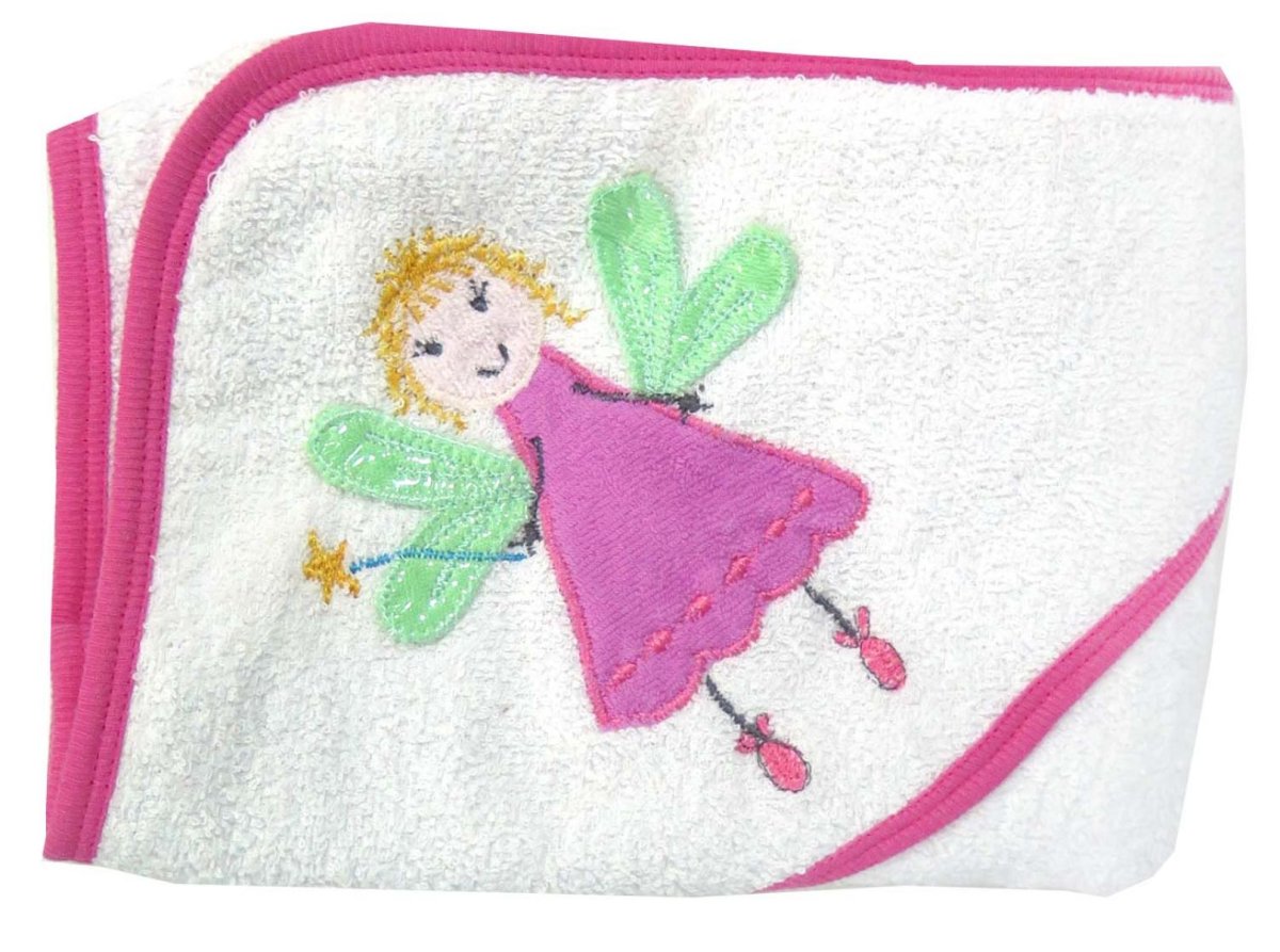 Toallon Con Capucha Aplique Hada Bordado