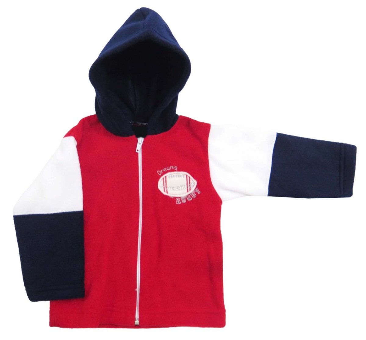 Campera De Polar Con Capucha - Aplique Rugby