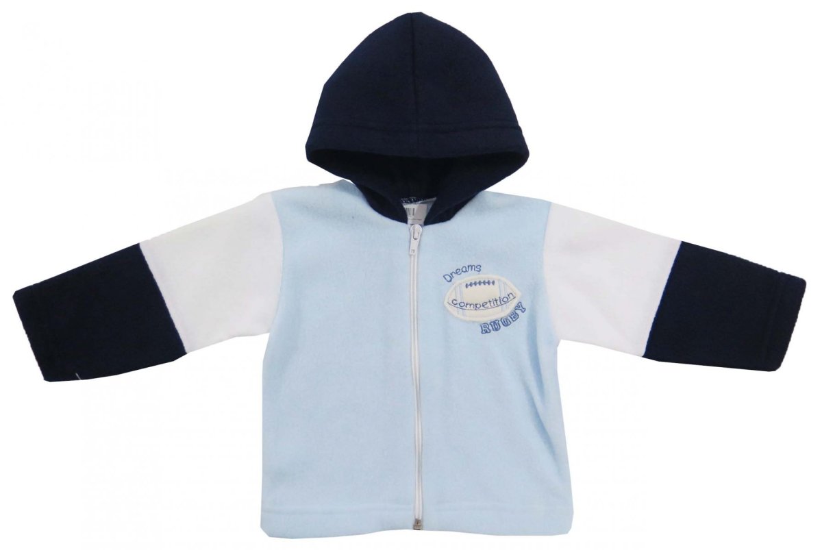 Campera De Polar Con Capucha - Aplique Rugby