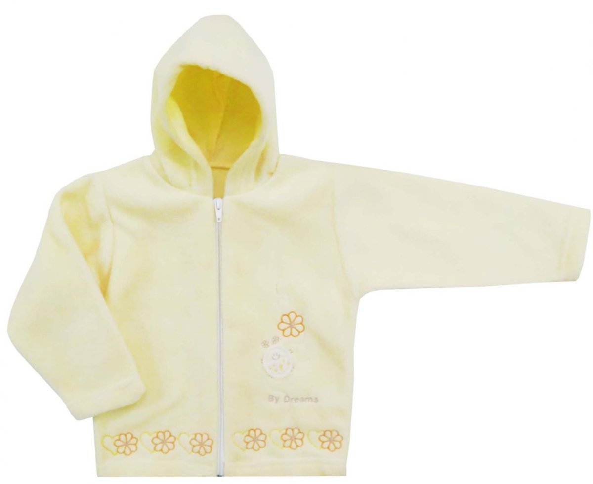 Campera De Polar Con Capucha - Bordado Flores Y Abeja