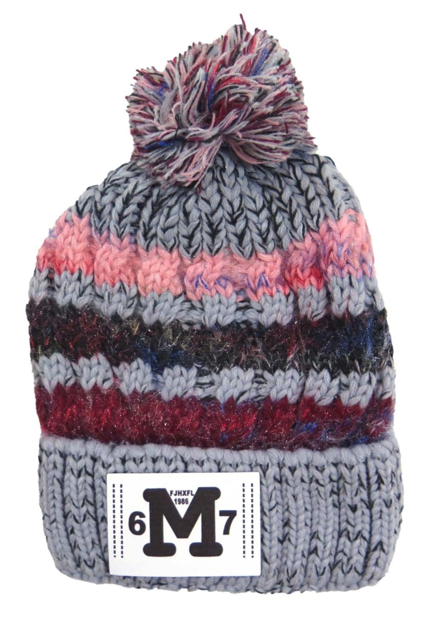 Gorro Multicolor Pompom Rayado (6M7)