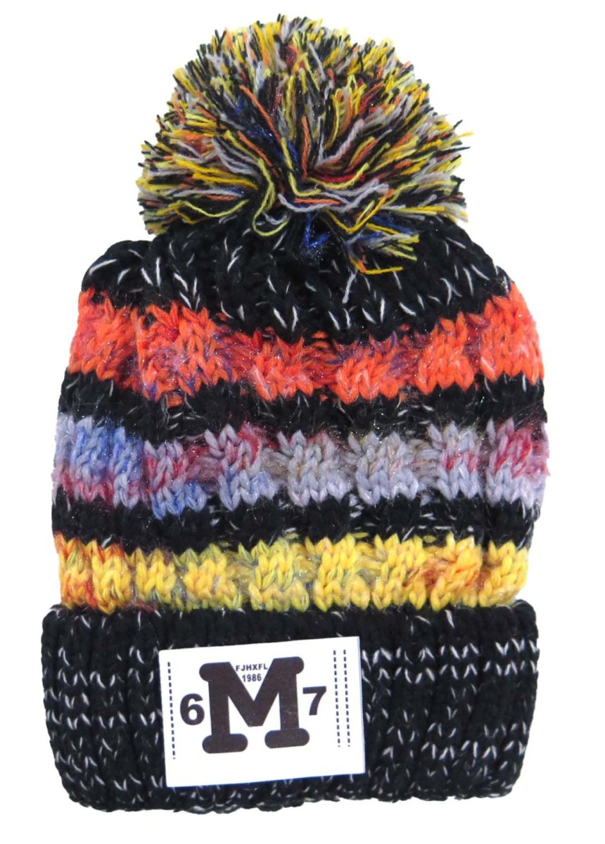Gorro Multicolor Pompom Rayado (6M7)