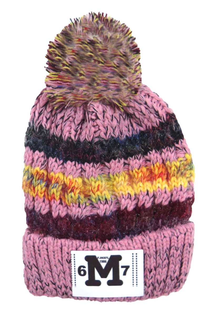 Gorro Multicolor Pompom Rayado (6M7)