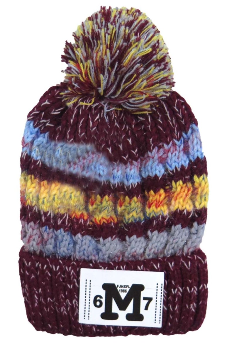 Gorro Multicolor Pompom Rayado (6M7)